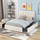 thumbnail image 2 of Cama tapizada 140 x 200 cm, cama doble con 4 cajones, somier y cama articulada, cama de terciopelo para adolescentes, adultos (sin colchones) esquí esquí Gafas de esquí, 2 of 5