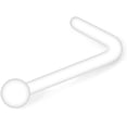 thumbnail image 3 of Briana Williams 22G Clear Bioflex L Shaped Nose Ring Stud Retainer Body Jewelry Piercing Top Ball 2mm, 3 of 4