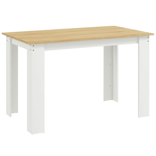 HOMCOM Table à Manger Moderne de 47 Pouces pour 4 à 6 Personnes avec Effet Bois, Chêne