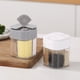 thumbnail image 1 of Juego de Tarros de Especias 4 En 1 con Tapa Abatible: Frascos de Plástico con Tapas Impermeables Selladas, Organizador Transparente para Encimeras o Armarios de Cocina, Blanco o Gris., 1 of 6