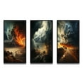 thumbnail image 2 of Designart "Storm Raging SPIRAL III" Nautical & Beach Framed Wall Art Set Of 3 - Grey Storms Frame Gallery Wall Set For Home Decor, 2 of 6