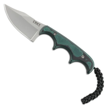 CRKT Minimalist Bowie Outdoor Survival Fixed Blade Knife with Sheath: Stainless Steel Plain Edge Blade, Micarta Handle, 2387