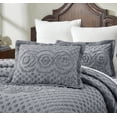 thumbnail image 2 of Better Trends Euro Sham Pillowcase For Bedspread 100% Cotton 1 Pack 26" x 26" Ultra Soft Waffle Weave Medallion Design Decorative Case Covers for Bed Heirloom Collection (Gray), 2 of 5