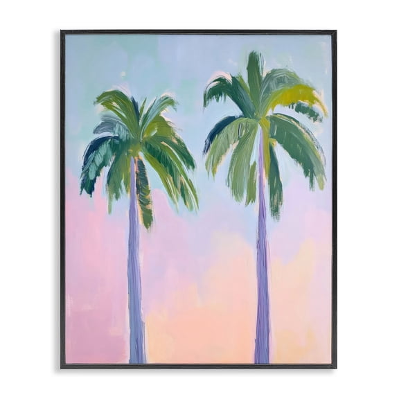 Stupell Industries Coastal Pastel Skies And Palms Black Framed Giclee Art, 11 x 14, by LSR Design Studio