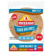 Mission Super Soft Carb Balance Whole Wheat Fajita Flour Tortillas, 8 oz, 8 Count