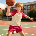 thumbnail image 7 of Cethrio Girls Outfit Sets Short Sleeve, Summer 2 Piece Color Block T-shirts and Shorts Sets Red Size 12, 7 of 7