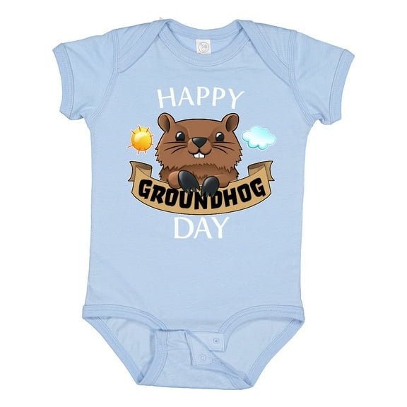 Inktastic Happy Groundhog Day- Cute Boys or Girls Baby Bodysuit