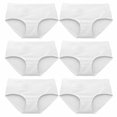 thumbnail image 2 of 6 Pc Women's Seamless Low Cut Bikini Brief Panties Invisible Underwear White L, 2 of 2