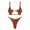 thumbnail image 1 of ZAFUL Women's Sexy Cutout Bikini Thong Bikini Set String Two Piece Swimsuit Bathing Suit Deep Coffee L, 1 of 5