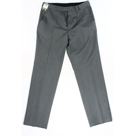 Kenneth Cole Reaction NEW Gray Mens Size 34x32 Dress Flat Front Pants