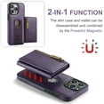 thumbnail image 5 of ELEHOLD for iPhone 11 Pro Detachable Wallet Case Premium PU Leather 2-in-1 Magnetic Removable Zipper Card Holders RFID Blocking Logo Hollow View Shockproof Protection Kickstand Case,purple, 5 of 8
