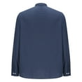 thumbnail image 5 of Ecqkame Mens Casual Tops Button Down Long Sleeve Cotton Beach Shirt Summer Fashionable Business Shirts with Pockets 01-Navy XXL, 5 of 6