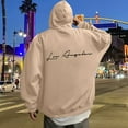 thumbnail image 2 of sususu Men's Hoodies And Sweatshirts Letter Graphic Hoodie Sweatshirt For Casual Wear And Everyday Comfort,Khaki,XXL, 2 of 6