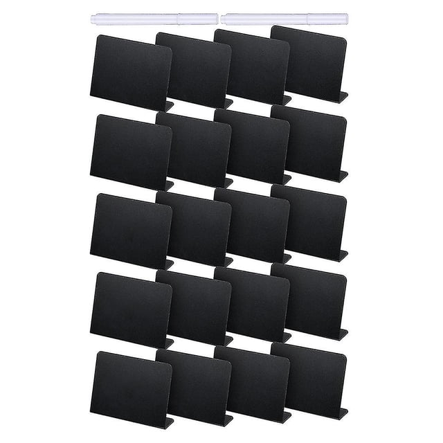 20Pcs 4 x 3 Inches Mini Chalkboard Table Tent Sign Chalkboard Buffet Tags Food Label for Party Tabl