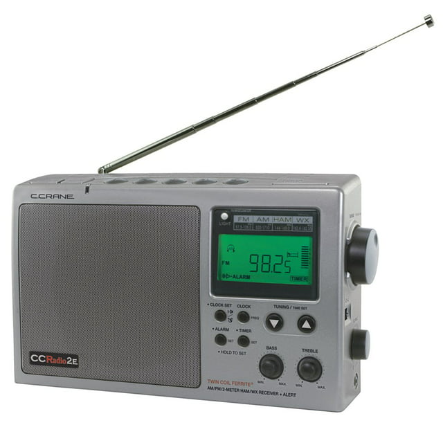 C. Crane Company Portable Weather Radios, Silver, CC2TE
