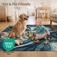 thumbnail image 4 of ODIKA 8'x10' Ultra-Soft Area Rug, Navy Long Ocean Inspired Gradient Accessories Racetrack Hallway None Washable, Bare feet friendly, Silk-Touch for Bedroom, Under Sectional, 4 of 7