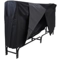 thumbnail image 1 of Sunnydaze Outdoor Steel Firewood Log Rack Holder with Weather-Resistant Heavy-Duty Polyester Log Rack Cover - 8' - Black, 1 of 10