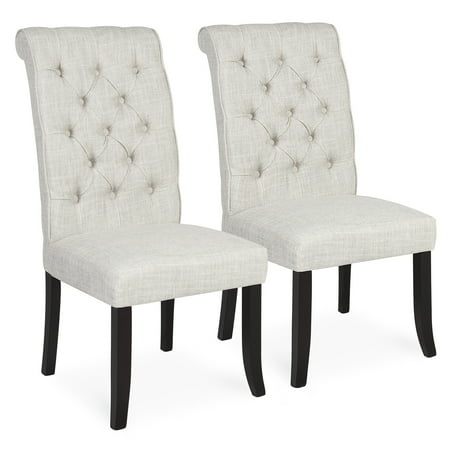 Church Furniture Set - Best Choice Products Set of 2 Modern Linen Tufted Parsons Dining Side Chair Home Furniture w/ Wooden Frame - White