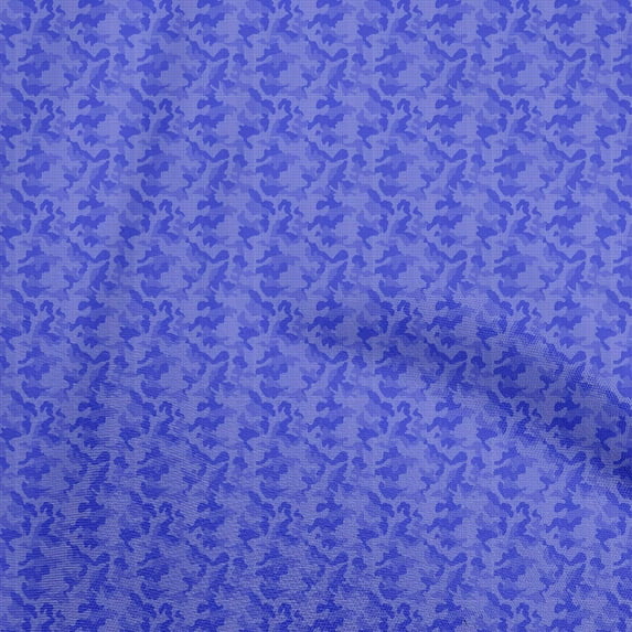 oneOone Cotton Poplin Medium Blue Fabric Camouflage Fabric For Sewing Printed Craft Fabric By The Yard 56 Inch Wide