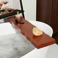 thumbnail image 3 of Natural Borwn Wood Tub Tray 32 Inch W x 8 Inch D x 2.25 Inch H, Organic Wood Bathtub Tray, Organic Brown Wood Bath Caddy Tray, Bath Caddy over Bathtub, for Bathroom, 3 of 10