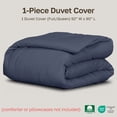 thumbnail image 5 of California Design Den Queen Size Duvet Cover - 400 Thread Count 100% Cotton, Quality Comforter Cover, Soft Sateen Indigo Dusty Blue, 5 of 10