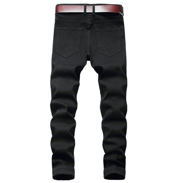 新品入荷 Men's Herrnalise Skinny Biker Jeans Ripped Fit Slim Stretch Clothing