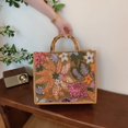 thumbnail image 3 of Bolsos Sackcloth Bolsas Playa Bambú Lentejuelas Gran Capacidad, 3 of 9