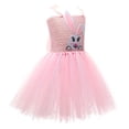 thumbnail image 4 of Tfken Girls Summer Dresses For Easter Spaghetti Strap Sleeveless Bunny Print Tutu Tulle Dresses With Headband Trendy For Party Performance Kids Cute Easter Outfit Pink Size 2-3 Years, 4 of 9
