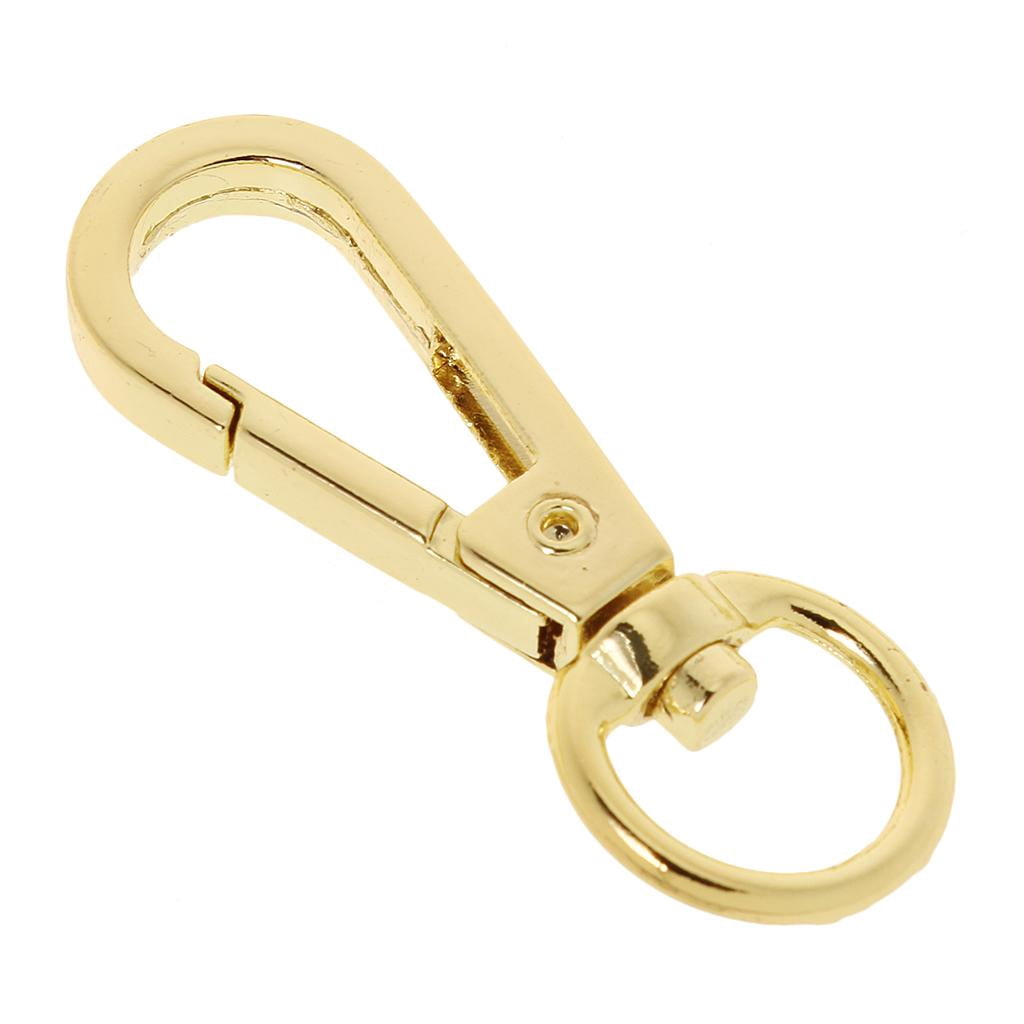 Milageto 3x 10pcs Alloy Spring Snap Hook Clasps Keychain Key Ring Gold