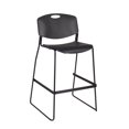 thumbnail image 4 of Cain 30in. Round Cafe Table- Mahogany & 2 Zeng Stack Stools- Black, 4 of 8