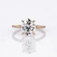 thumbnail image 2 of Cora Jewellery 2.75CT Hidden Halo Oval Moissanite Engagement Ring For Women, 14K Rose Gold, 2 of 7