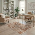 thumbnail image 2 of ODIKA 4'x6' Beige Geometric Stone Washable Area Rug Artistic Modern Design With Shapes for Home Office, Under Desk, Non-Slip Chair-Friendly, Flatwoven, 2 of 7