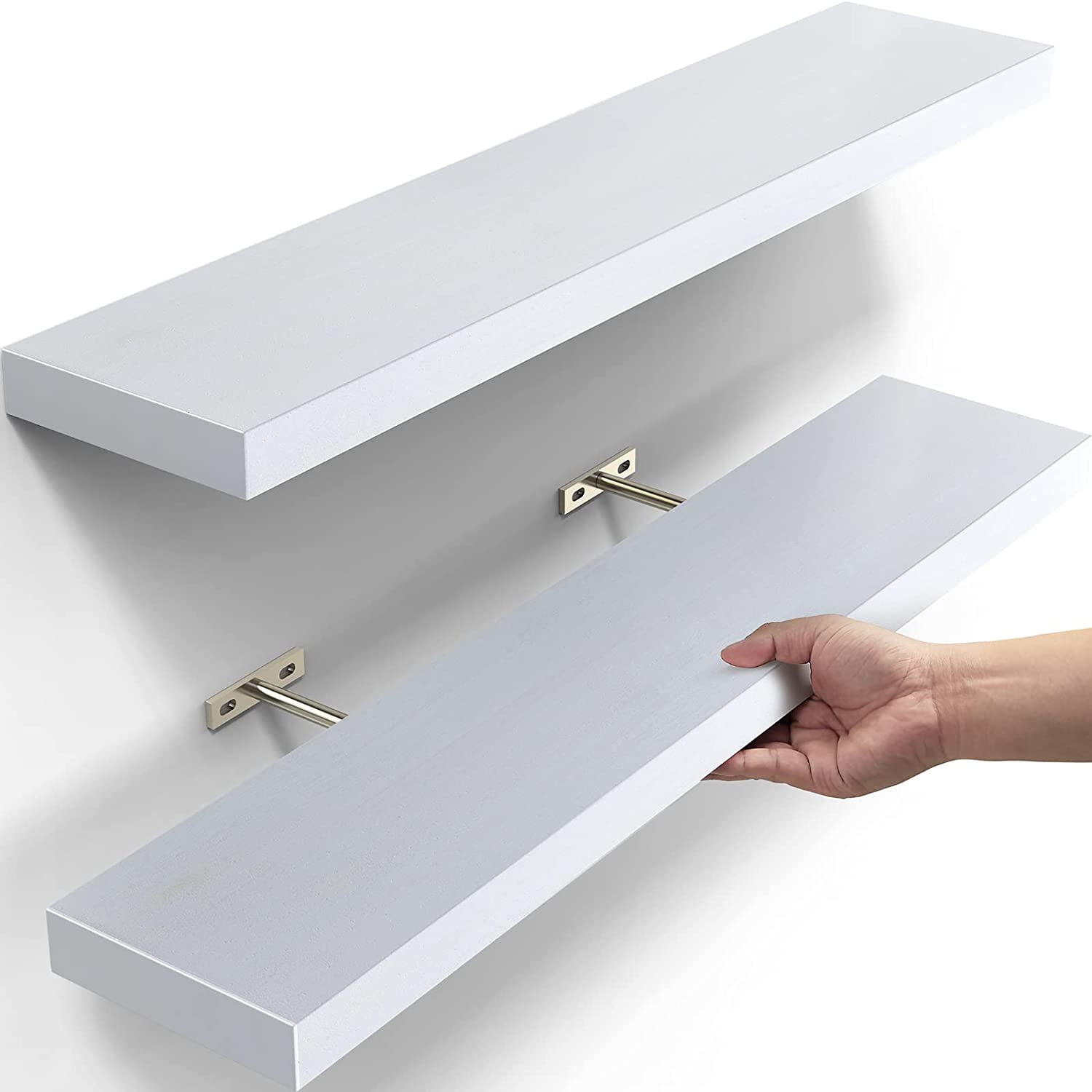 Buy OlarHike 24 inch Floating Shelves Wall Mounted Shelves, Solid Wood