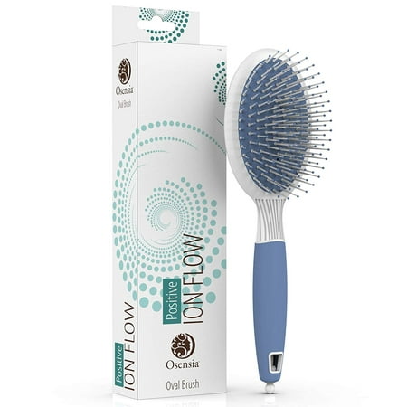 Premium Oval Paddle Hair Brush – Gentle Detangler Brush for Thick Hair with Ionic Mineral Nylon Bristles – Antistatic Detangling Brush for Blow-Drying & Straightening Curly & Natural Hair by (Best Paddle Brush For Blow Drying)