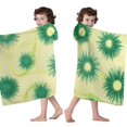 thumbnail image 4 of Green Yellow Dandelion Pattern Hooded Bath Towel，60"x35" for Ages 3 To 12 Kids, Quick Dry Lightweight Soft Microfiber Hood Beach Towel Cover Up for Kids, 4 of 7