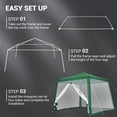 thumbnail image 5 of DSstyles Easy Setup Pop-Up Canopy Tent 10x10ft – Waterproof Outdoor Gazebo with Mesh Mosquito Netting Side Walls, UV Protection, Portable Sun Shelter for Camping, Garden – Anti-Mosquito White, 5 of 6