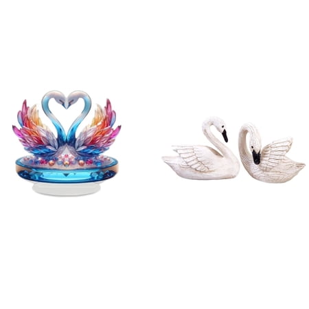 Swan Figurines Statues Decoration Resin Art Material Table Centerpiece for Bedroom Anniversary Party Display