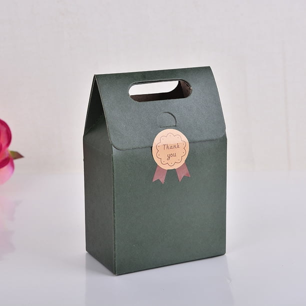 Xiao Hua Regalo, bolsa de embalaje de caja de regalo, bolsa de regalo de papel kraft vintage (mediana, verde oscuro)