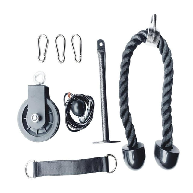 Kit de entrenamiento de fuerza con 8 poleas y cables, accesorios para mancuernas, equipo de fitness para entrenamiento de fuerza de antebrazos en
