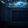 thumbnail image 4 of Estrellas que brillan en la oscuridad Vhermosa 1108 piezas decoración de pared azul cielo, 4 of 7