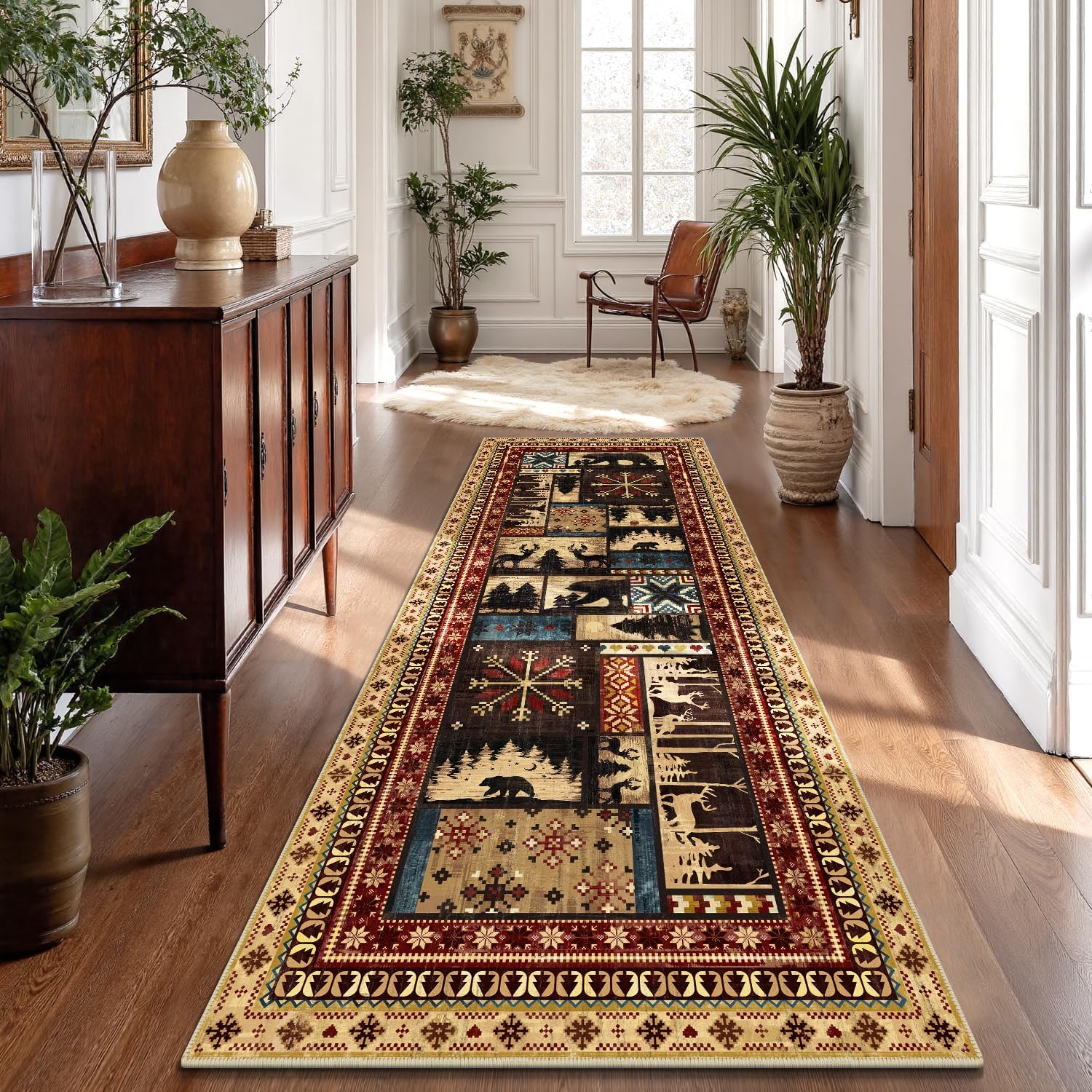 MJIAexp Runner Rug 3x8 Runners for Hallways,Kitchen Rugs Non Slip Washable Entryway Carpet Runner,Soft Bear Runners for Bathroom Bedside Holiday Decor 3'x8'