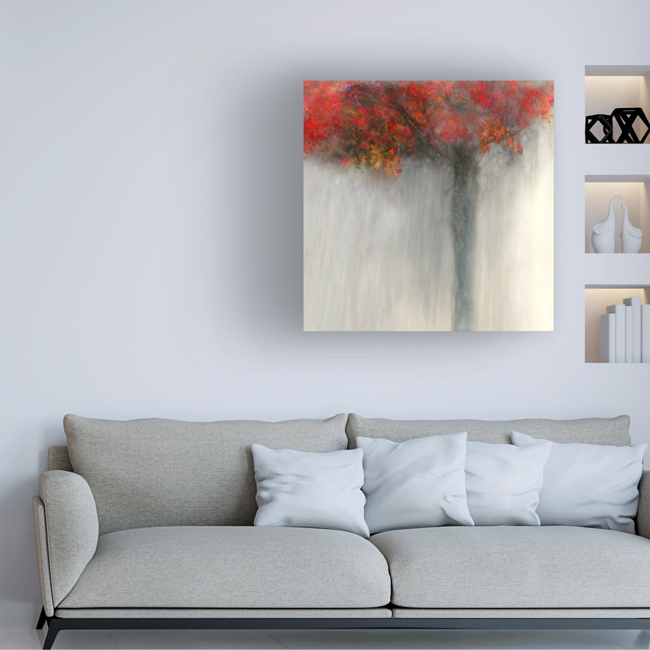 Canvas Wall Art - Delphine Devos 'Fiery Autumn' Wall Art for Living Room, Bedroom, or Office Décor by Trademark Fine Art - 14 x 14 Inches