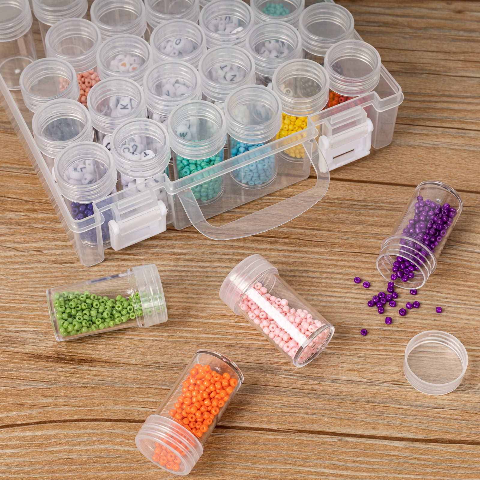 30 Slots Bead Organizer Box, Diamond Painting Storage Containers, Bead Storage Containers Plastic Diamond Painting Art Accessories Boxes Small Clear Embroidery Box for Craft Rhinestones Beads(3 Pack)