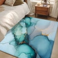 thumbnail image 5 of Marble Texture Area&nbsp;Rug 2.7x5ft Teal Gold Abstract Curves Impressionist Non-Slip&nbsp;Washable Square&nbsp;Rugs Soft Felt Indoor Floor Mat for Bedroom Kitchen Living Room Bathroom, 5 of 9