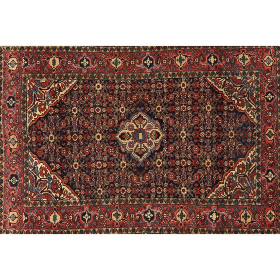 Ahgly Company Machine Washable Indoor Rectangle Traditional Saffron Red Area Rugs, 5' x 7'