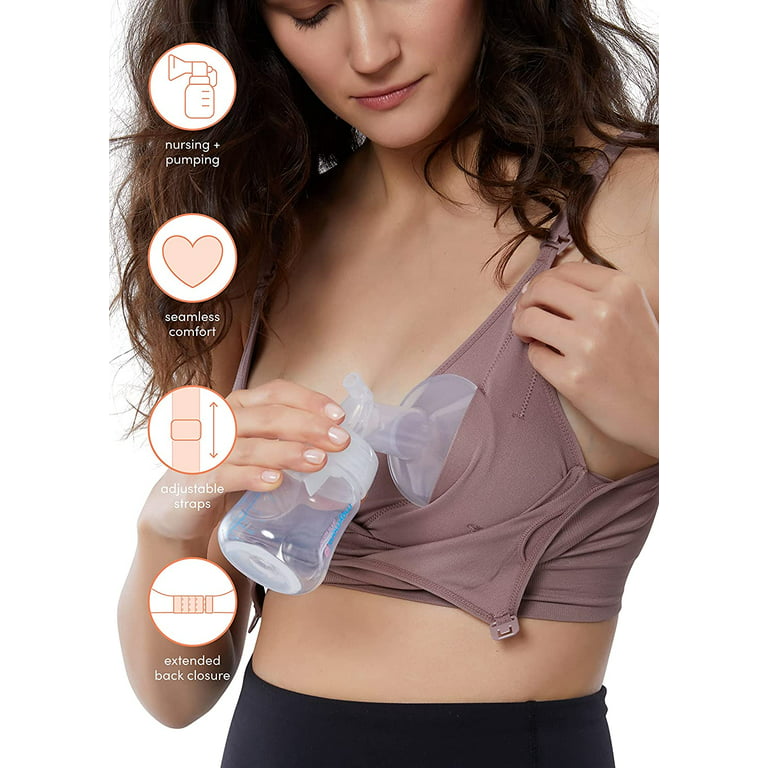 Hands Free Pumping Bra - Comfortable Breathable Nursing Bra U Shape Bra  Extender Adjustable Straps Compatible with All Breast Pumps Easy to Clean  for