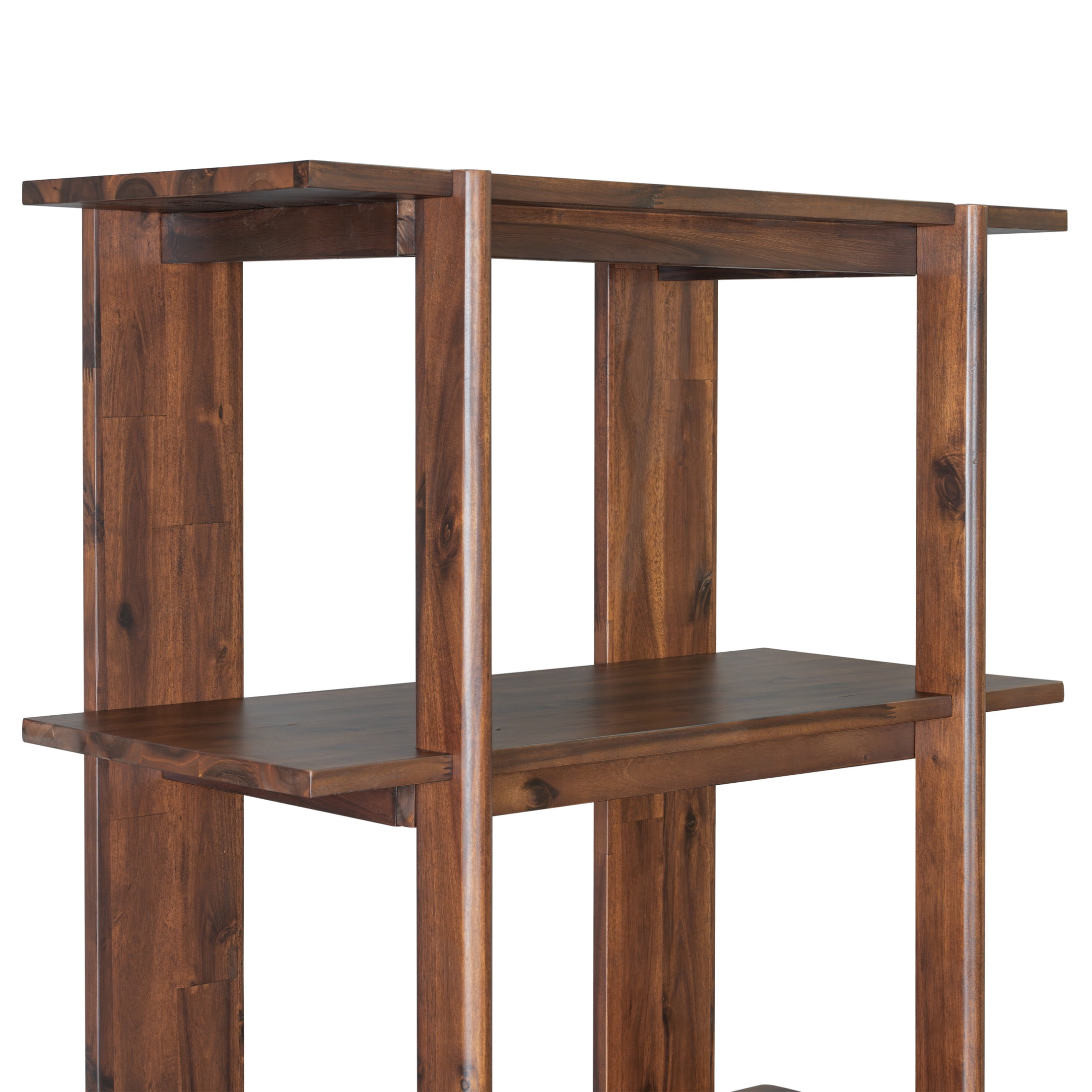 Christopher Knight Home 4-Tier Open Bookcase, 70.2" Solid Acacia Wood Modern Display Bookshelf, Walnut Finish