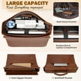 thumbnail image 2 of Mens Messenger Bag 17 Inch Waterproof Vintage Leather Laptop Briefcase Large Satchel for Office Travel College Brown, 2 of 7
