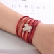 thumbnail image 2 of Joyería de pulsera con hebilla de cuero PU con diamantes de imitación de forma hermosa y linda a la moda (rojo), 2 of 3