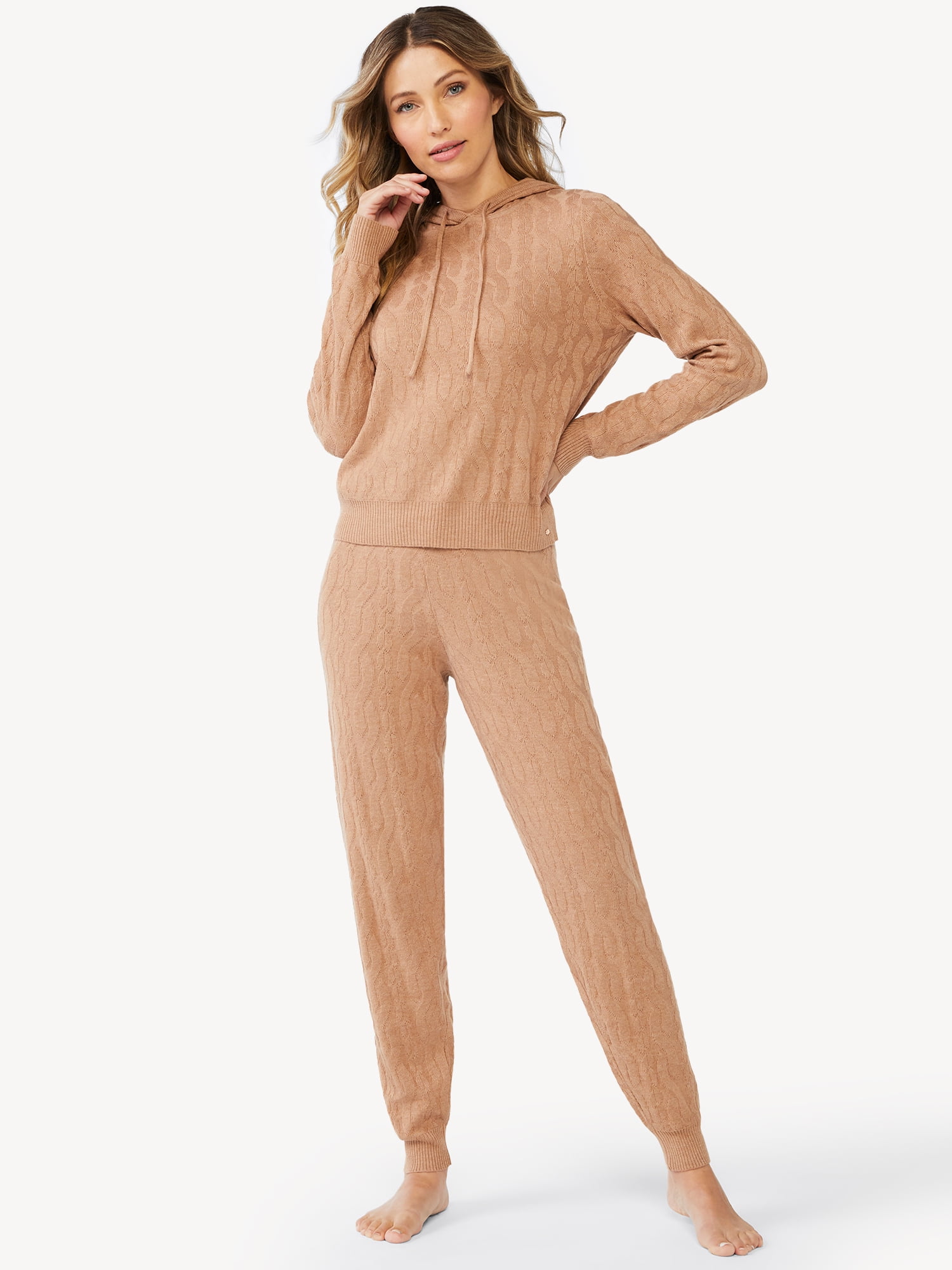 Sofia Intimates by Sofia Vergara Women's Cable Knit Lounge Joggers